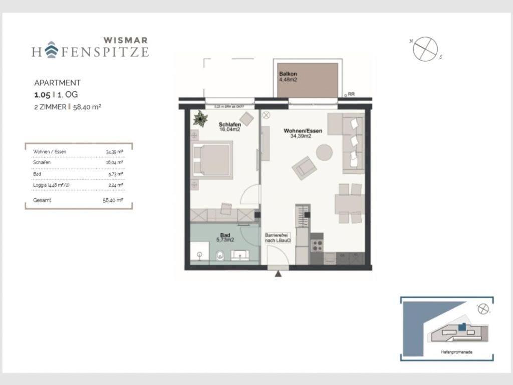 Hafenspitze App 05 Apartment Wismar Bagian luar foto